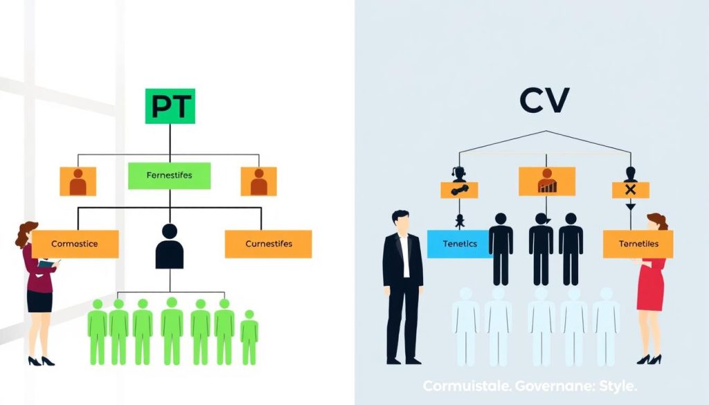 perbedaan struktur organisasi PT dan CV